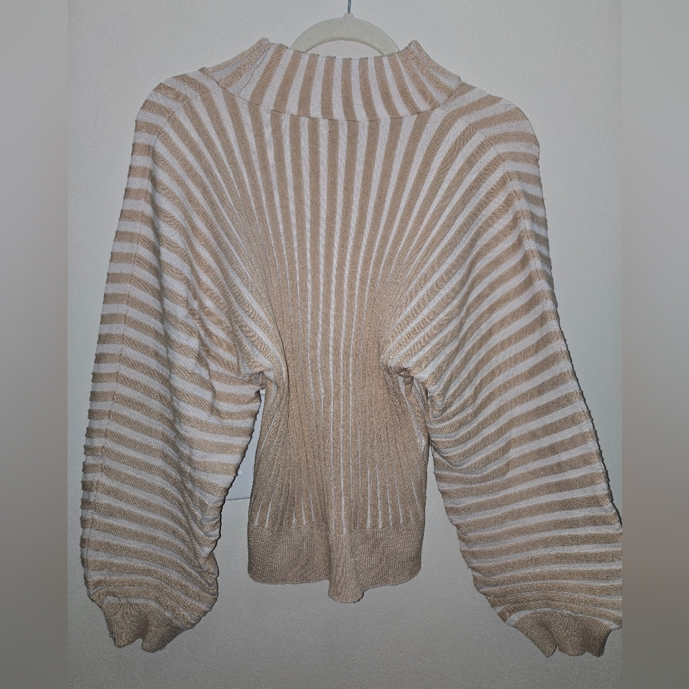 Free People Wide Ribbed Mad Chill Cream Mockneck XL